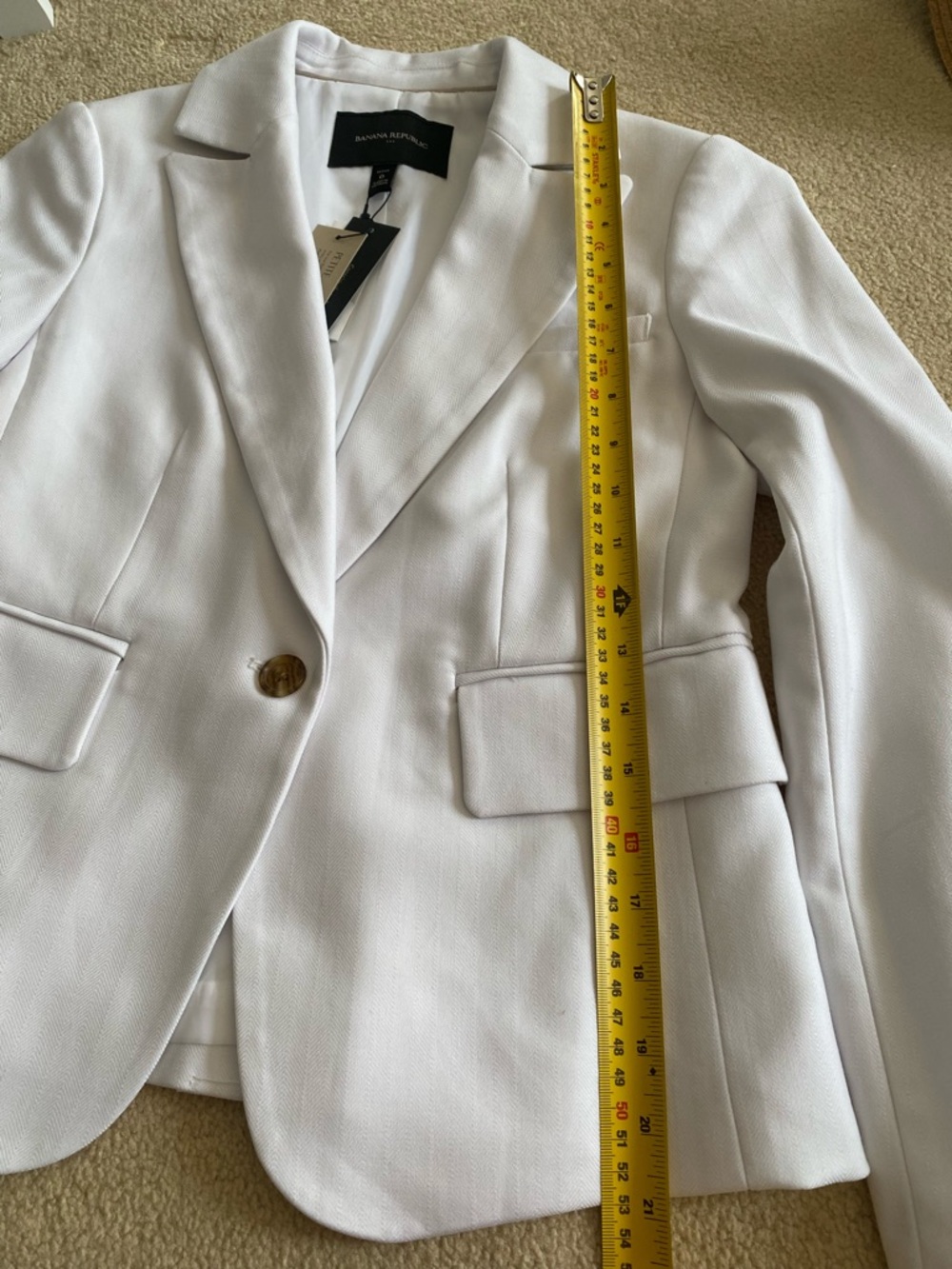 Banana Republic White Single-Button Notch Lapel Blazer - Picture 6 of 6